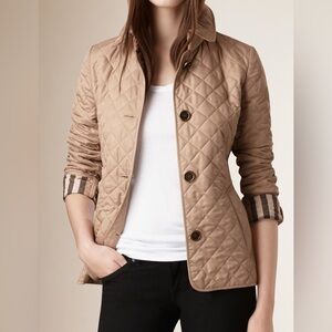 Burberry Women's Natural Diamond Quilted Jacket Sz S
